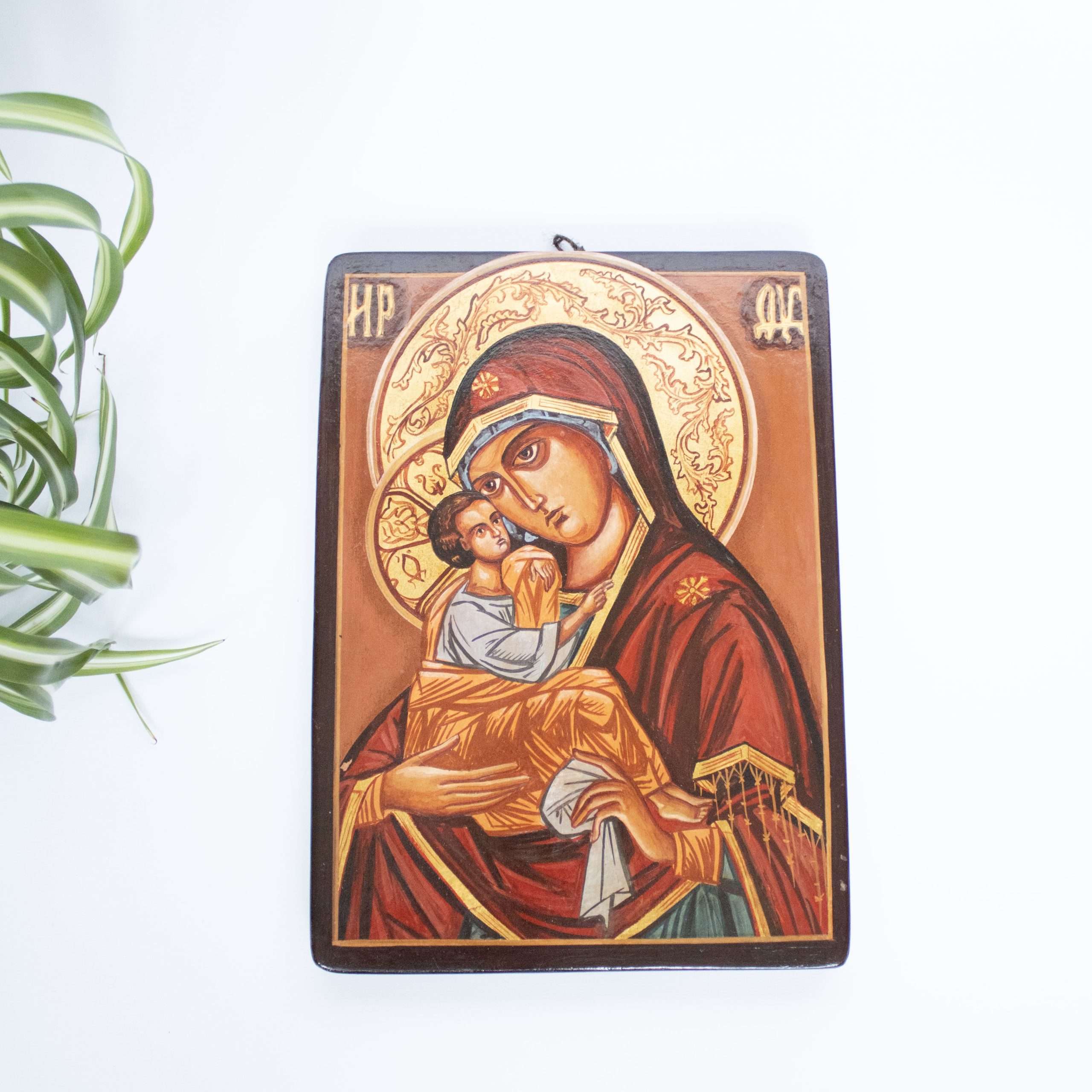 Vintage wandbord hout Maria