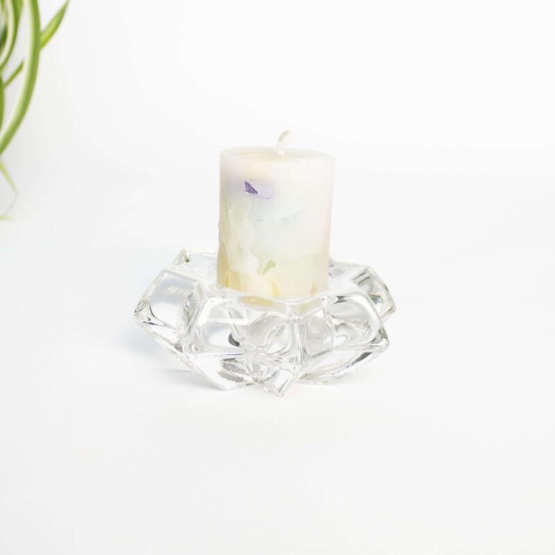 Vintage kandelaar ster glas