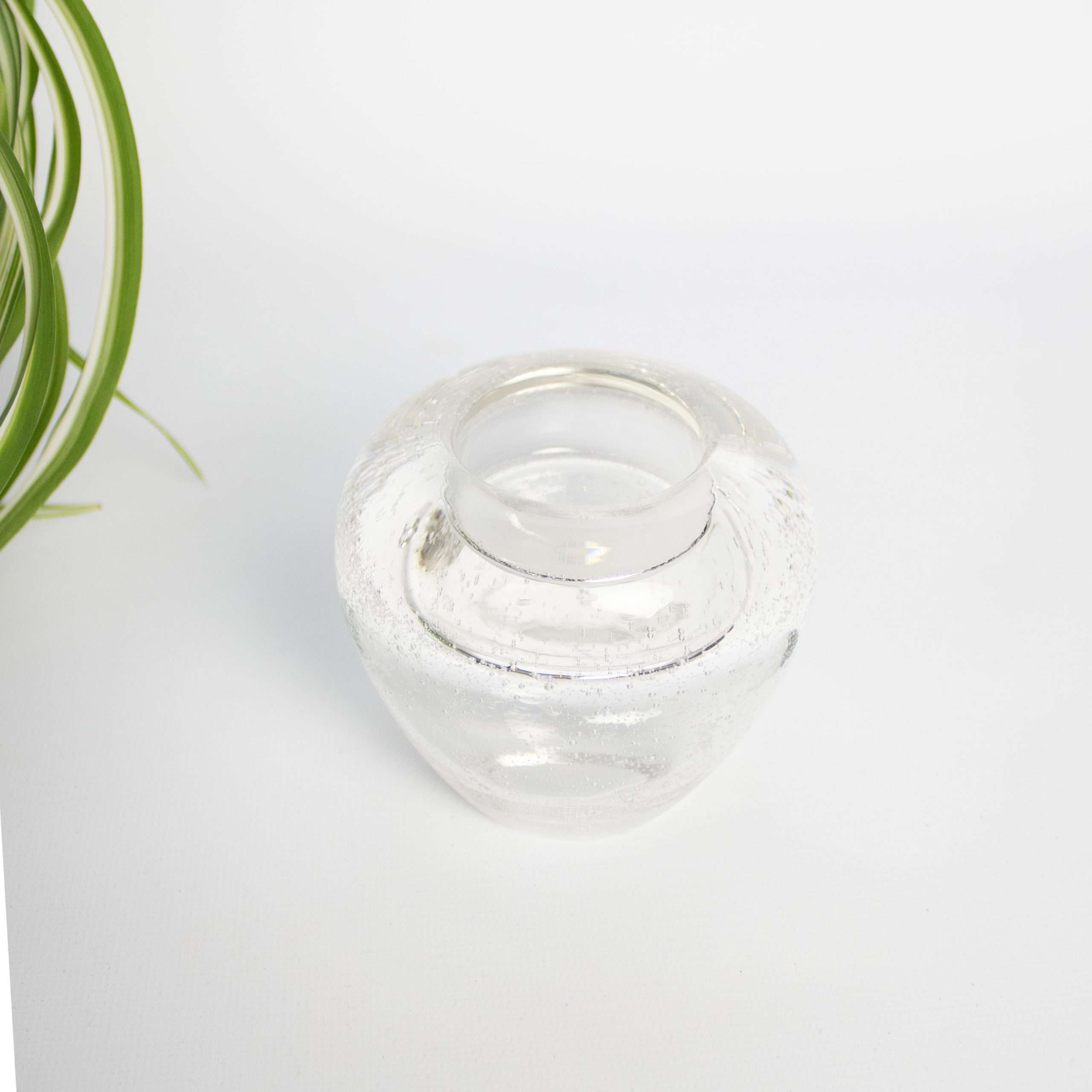 Vintage waxinelichthouder glas bubbels