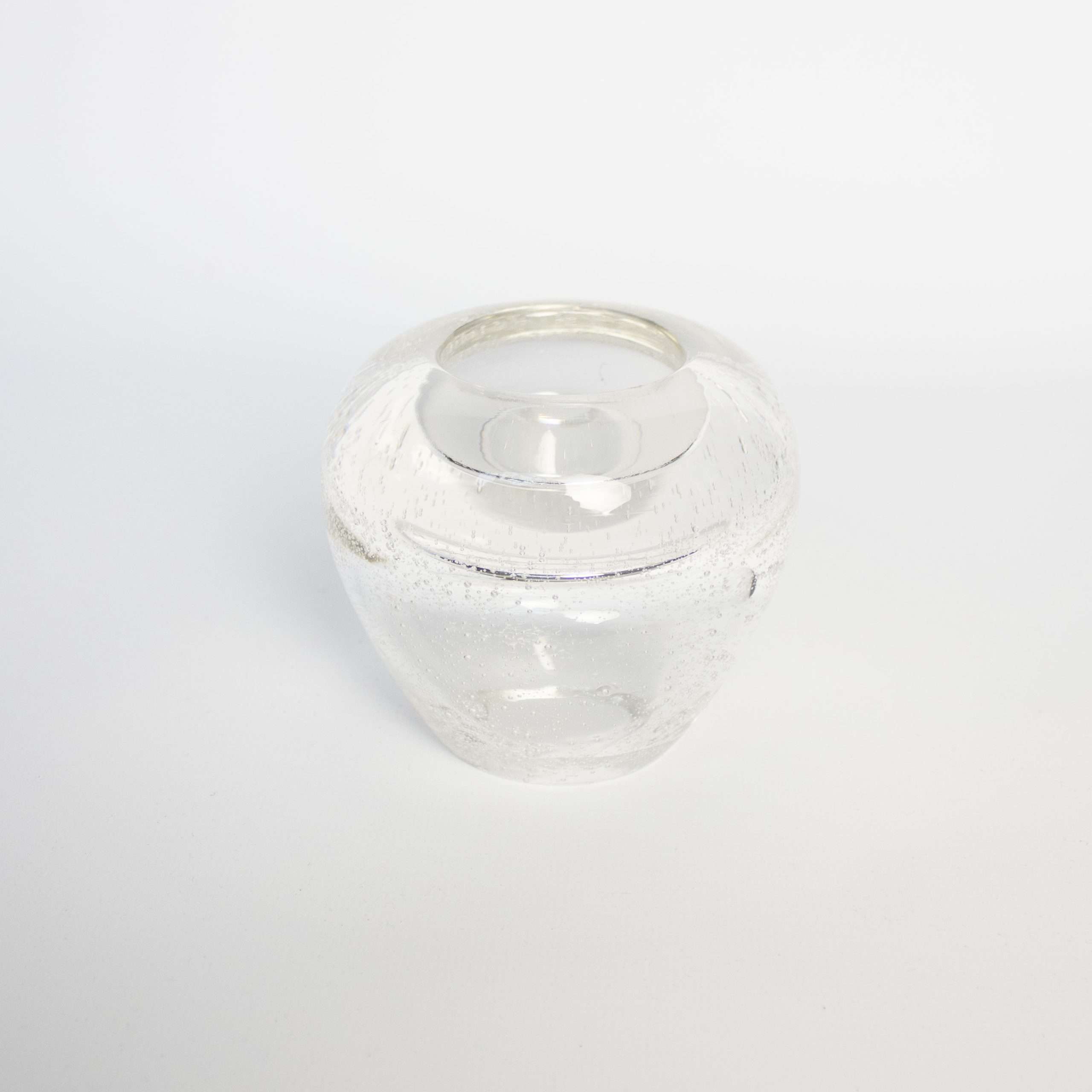 Vintage waxinelichthouder glas bubbels