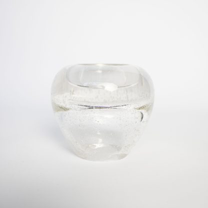 Vintage waxinelichthouder glas bubbels