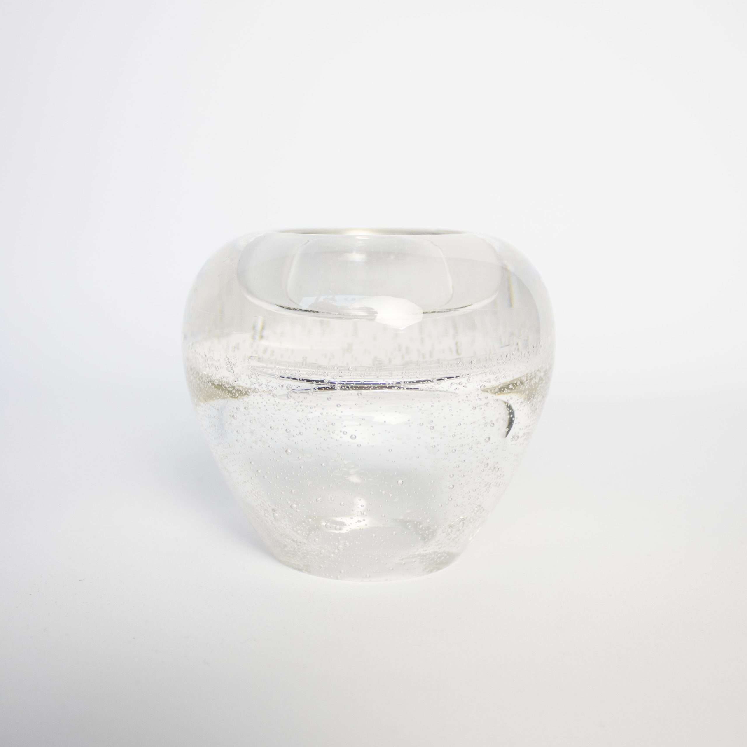 Vintage waxinelichthouder glas bubbels