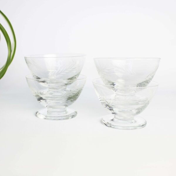 Vintage dessertschaaltjes glas