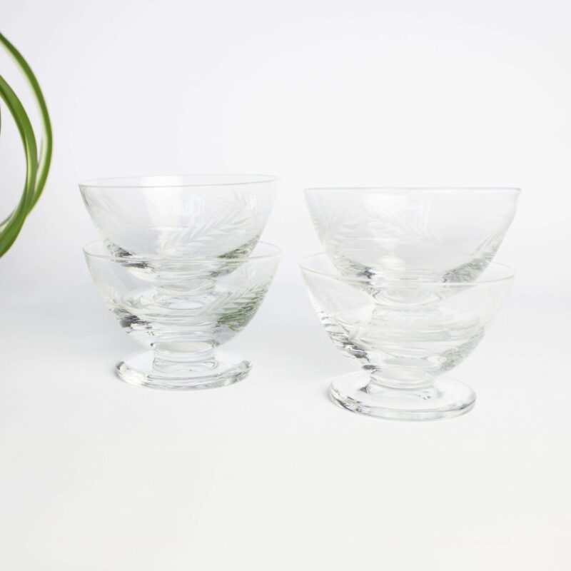 Vintage dessertschaaltjes glas