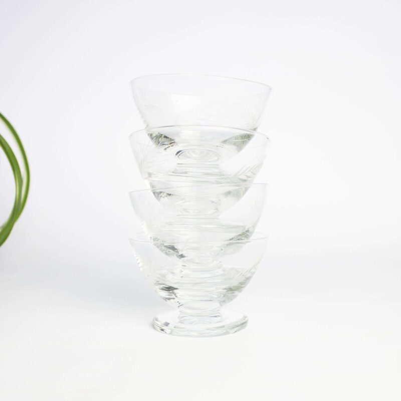 Vintage dessertschaaltjes glas
