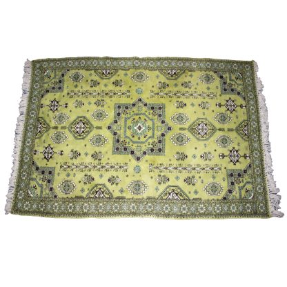 Vintage tapijt/vloerkleed groen 215 x 325