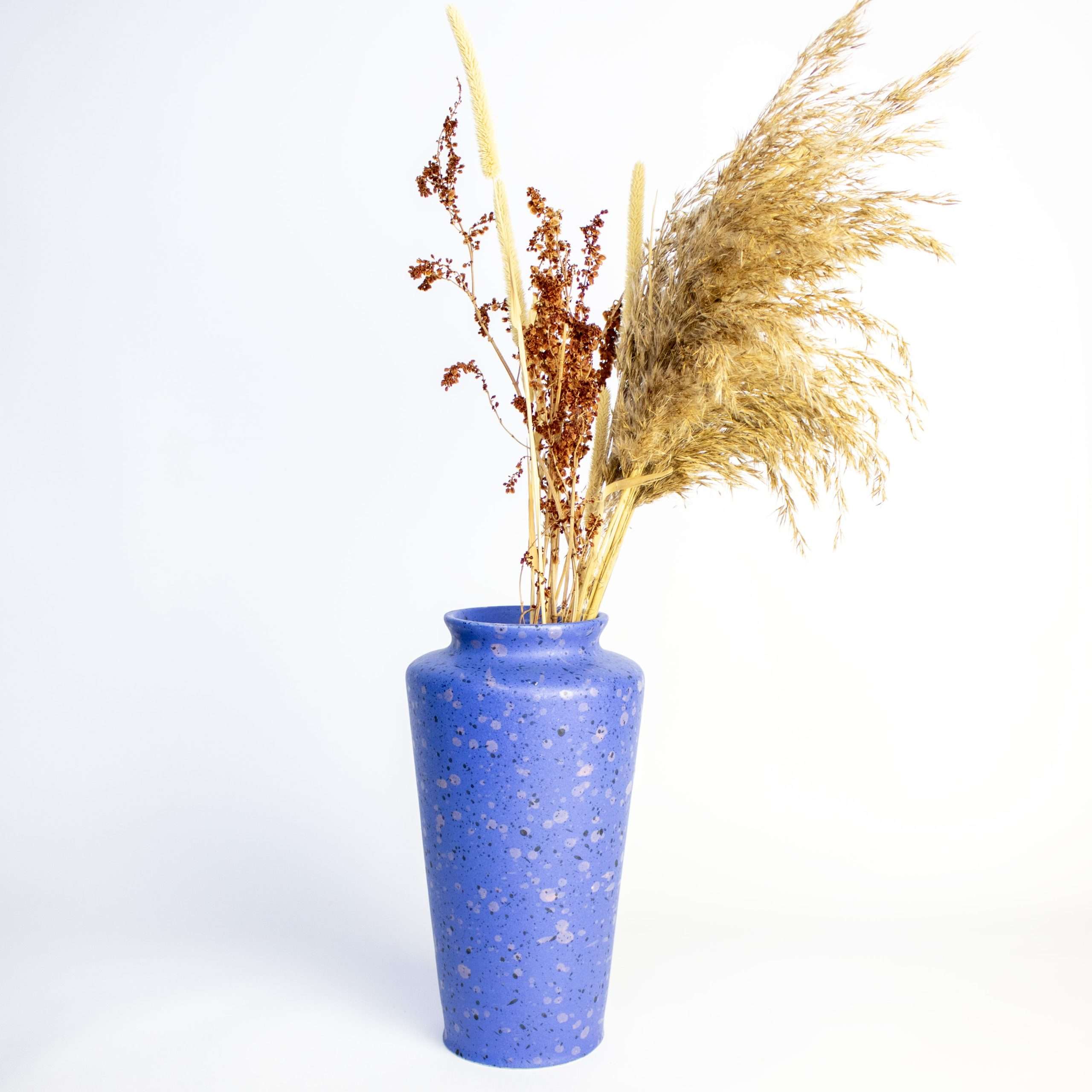 Vintage vaas blauw spikkels