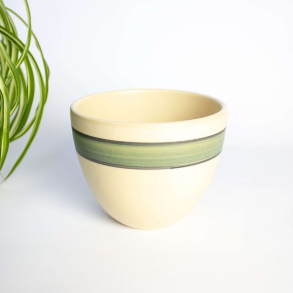 Vintage bloempot streep groen