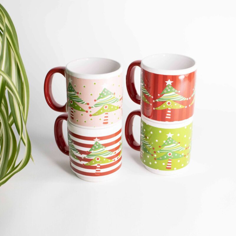 Vintage kerstmokken set