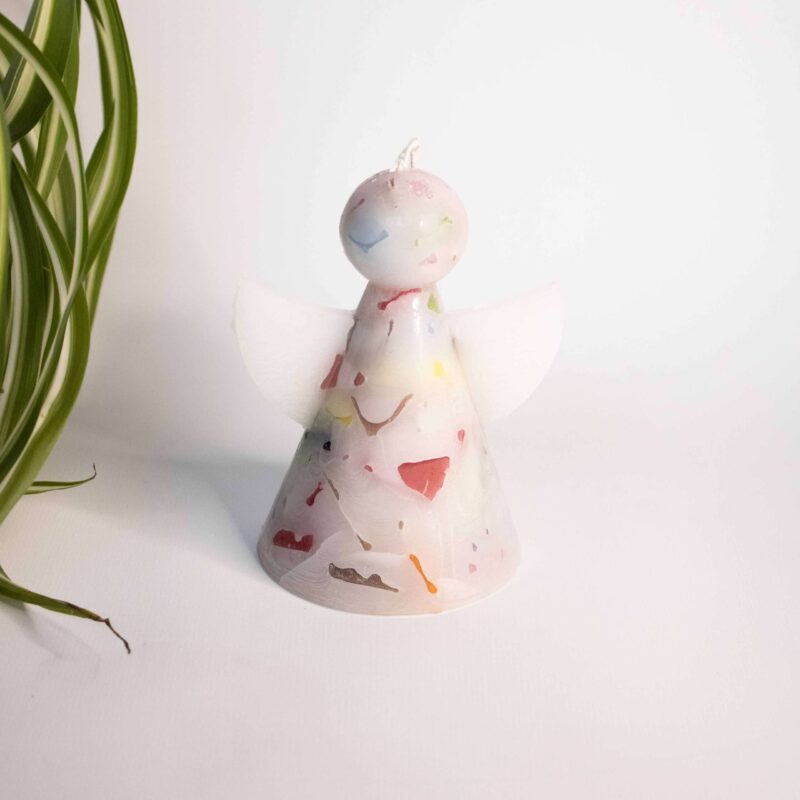 Kerstengel kaars gerecycled