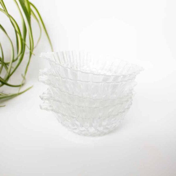 Vintage dessertschaaltjes glas reliëf